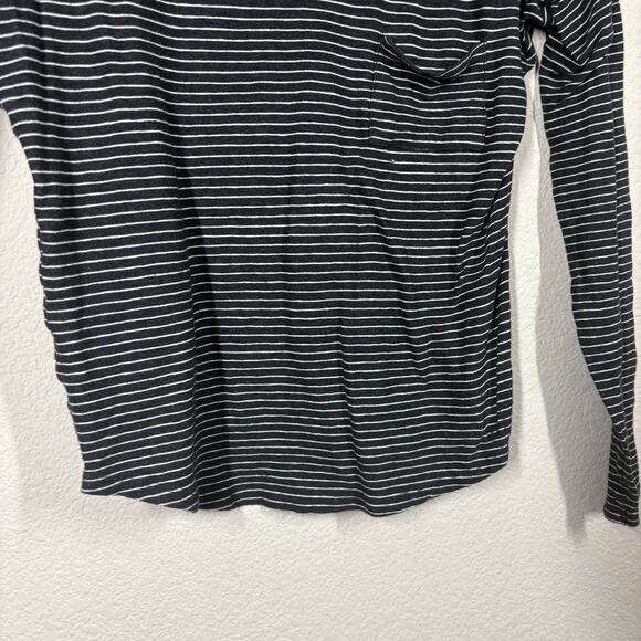 Vince Size Small Crew Neck Sweatshirt Black Cotton Striped Long Sleeves Peru - Picture 5 of 9